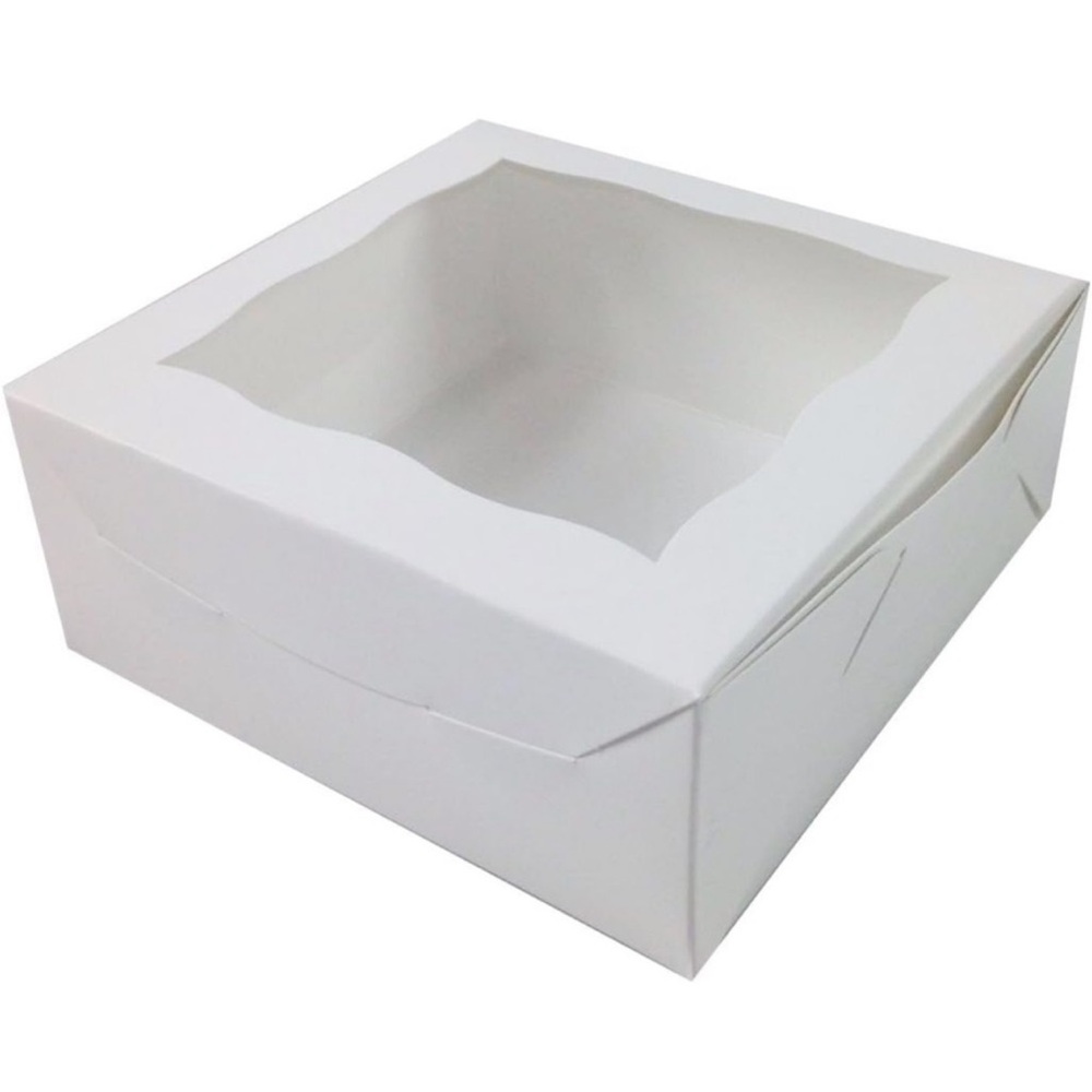 New! BAKELUV 50 pcs White Small Cookie Boxes with Window, 4x4x2.5” Bakery Boxes